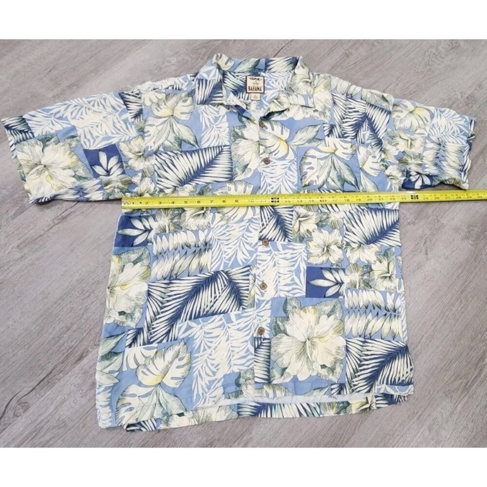Tommy Bahama Shirt Large Floral Hibiscus Button Up Silk Hawaiian Loop Collar - Picture 4 of 6